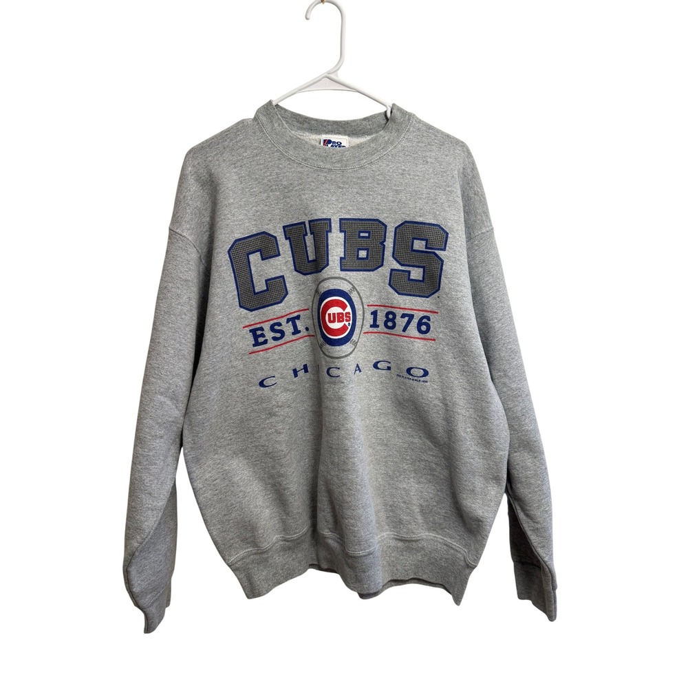 Vintage 90's Chicago Cubs Pro Player Sweatshirt Mens XL Gray MLB Made in USA